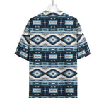 Blue Native Navajo Print Rayon Hawaiian Shirt