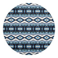 Blue Native Navajo Print Round Blanket