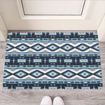 Blue Native Navajo Print Rubber Doormat