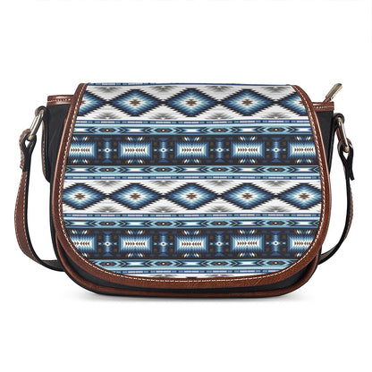 Blue Native Navajo Print Saddle Bag