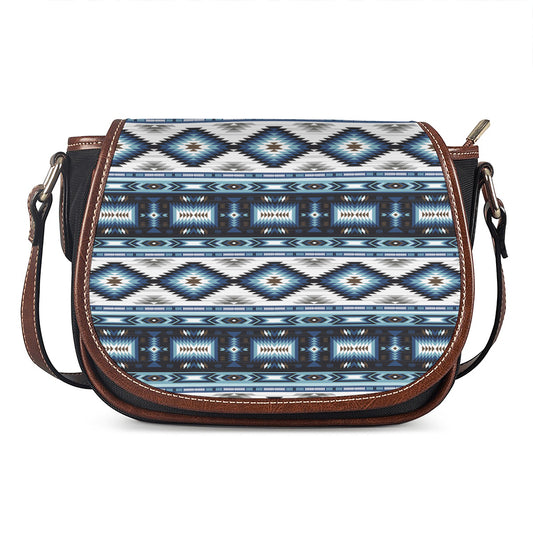 Blue Native Navajo Print Saddle Bag