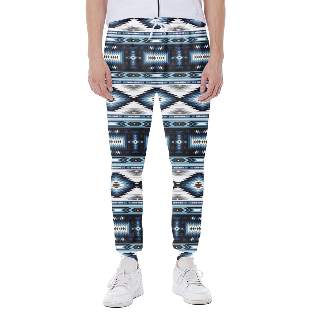 Blue Native Navajo Print Scuba Joggers