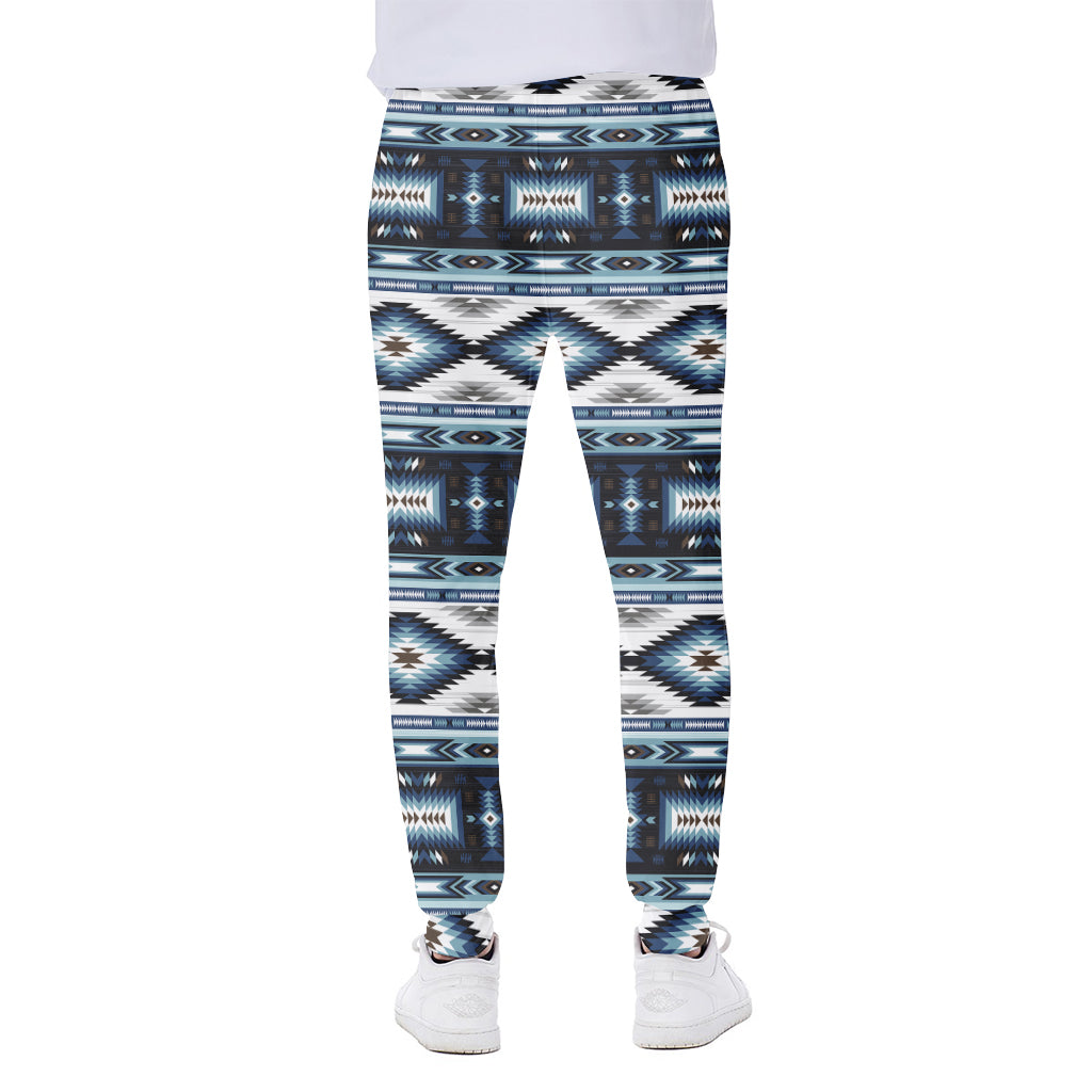 Blue Native Navajo Print Scuba Joggers