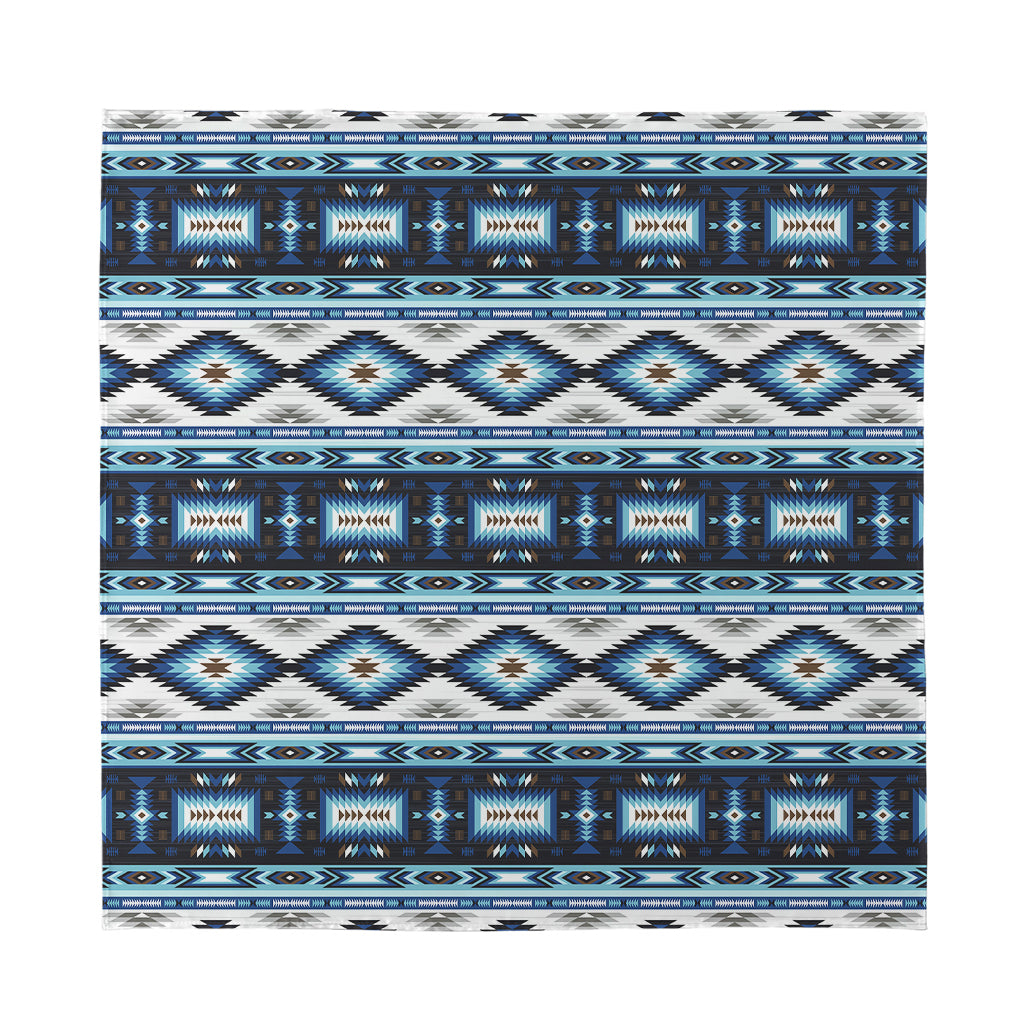 Blue Native Navajo Print Silk Bandana