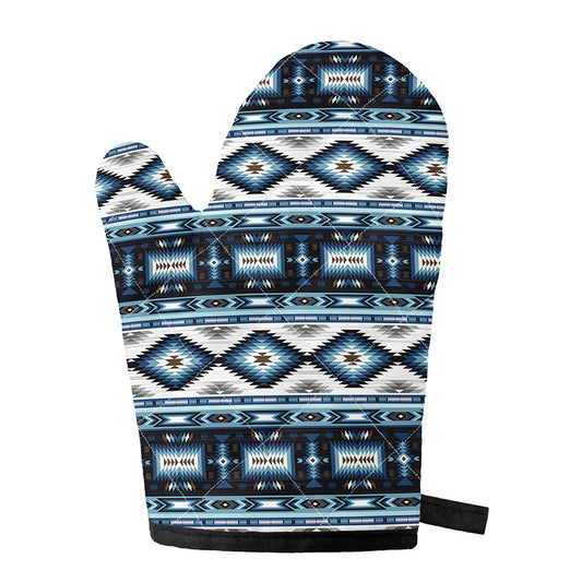 Blue Native Navajo Print Single Oven Mitt