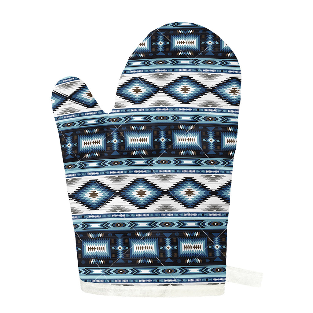 Blue Native Navajo Print Single Oven Mitt
