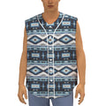 Blue Native Navajo Print Sleeveless Baseball Jersey