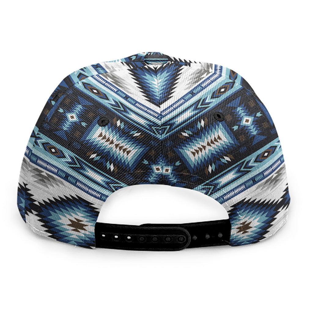 Blue Native Navajo Print Snapback Cap
