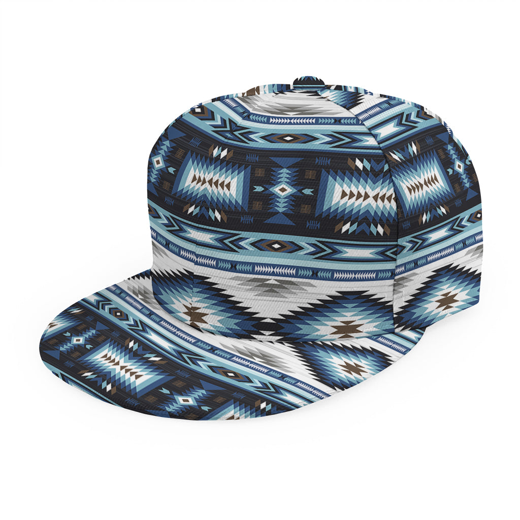 Blue Native Navajo Print Snapback Cap