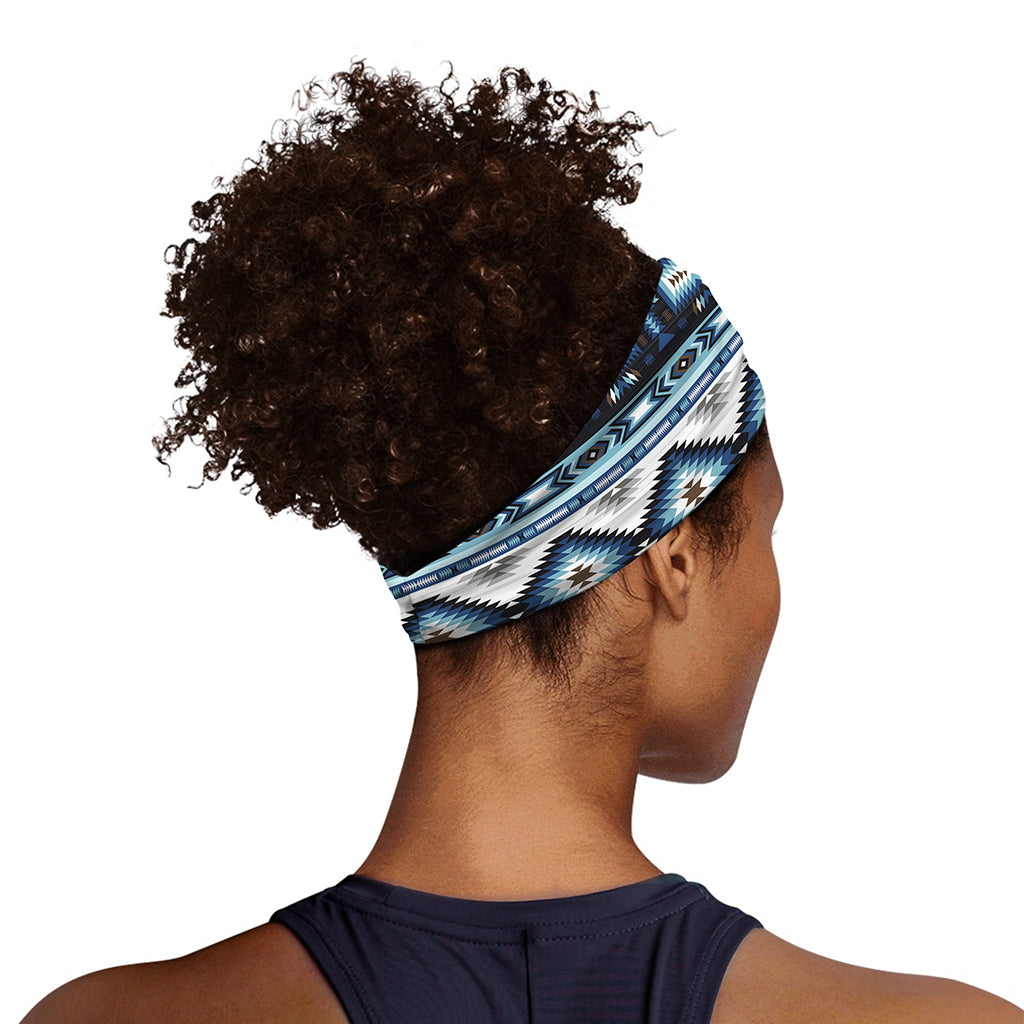 Blue Native Navajo Print Sports Headband