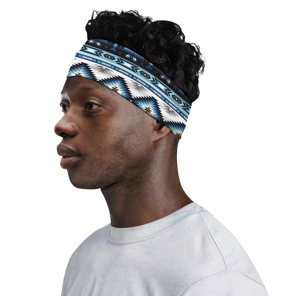 Blue Native Navajo Print Sports Headband