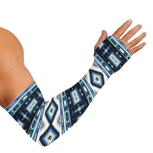 Blue Native Navajo Print Sun Protection Arm Sleeves