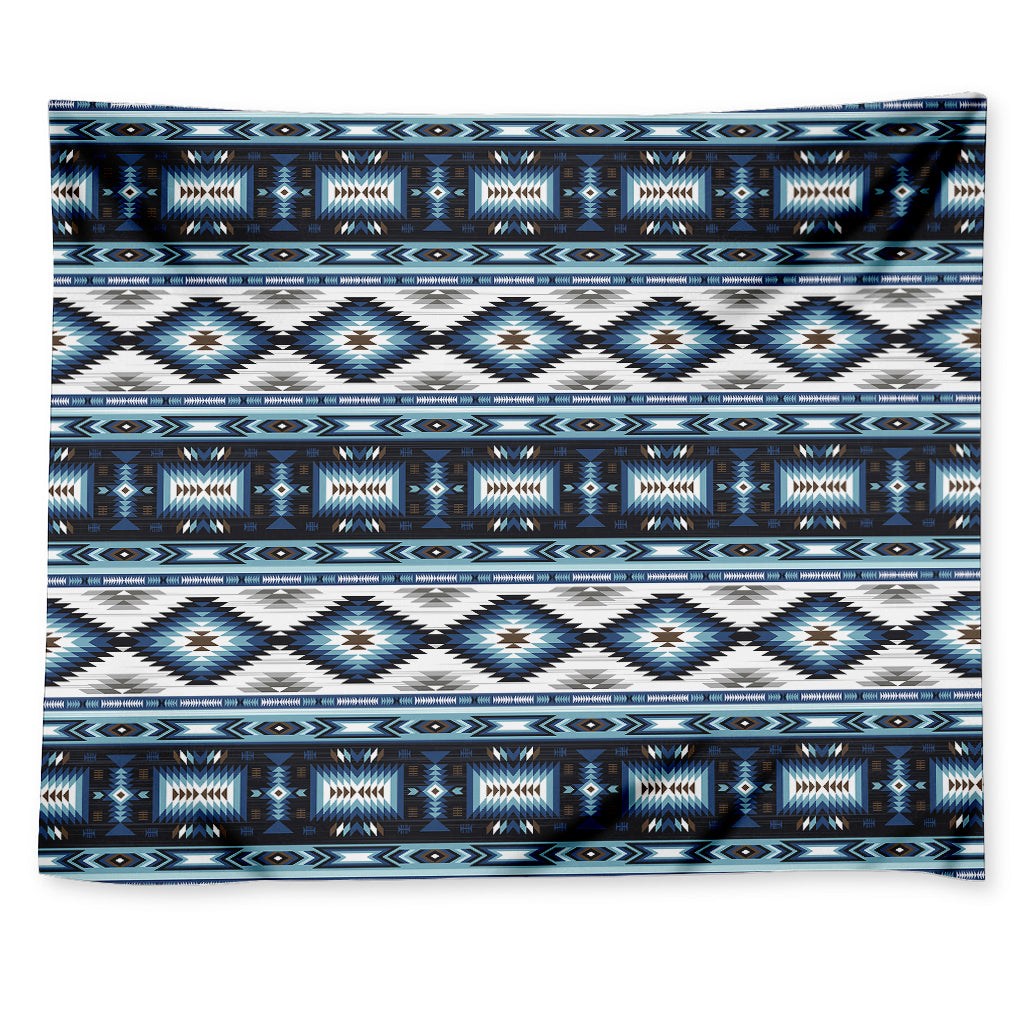 Blue Native Navajo Print Tapestry