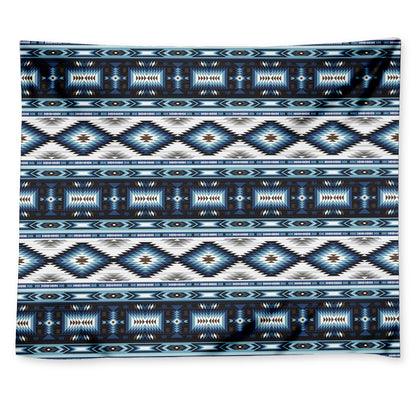 Blue Native Navajo Print Tapestry