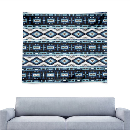 Blue Native Navajo Print Tapestry