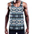 Blue Native Navajo Print Men's Workout Tank Top