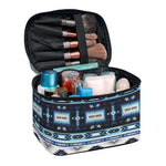 Blue Native Navajo Print Travel Makeup Bag