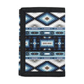 Blue Native Navajo Print Trifold Wallet