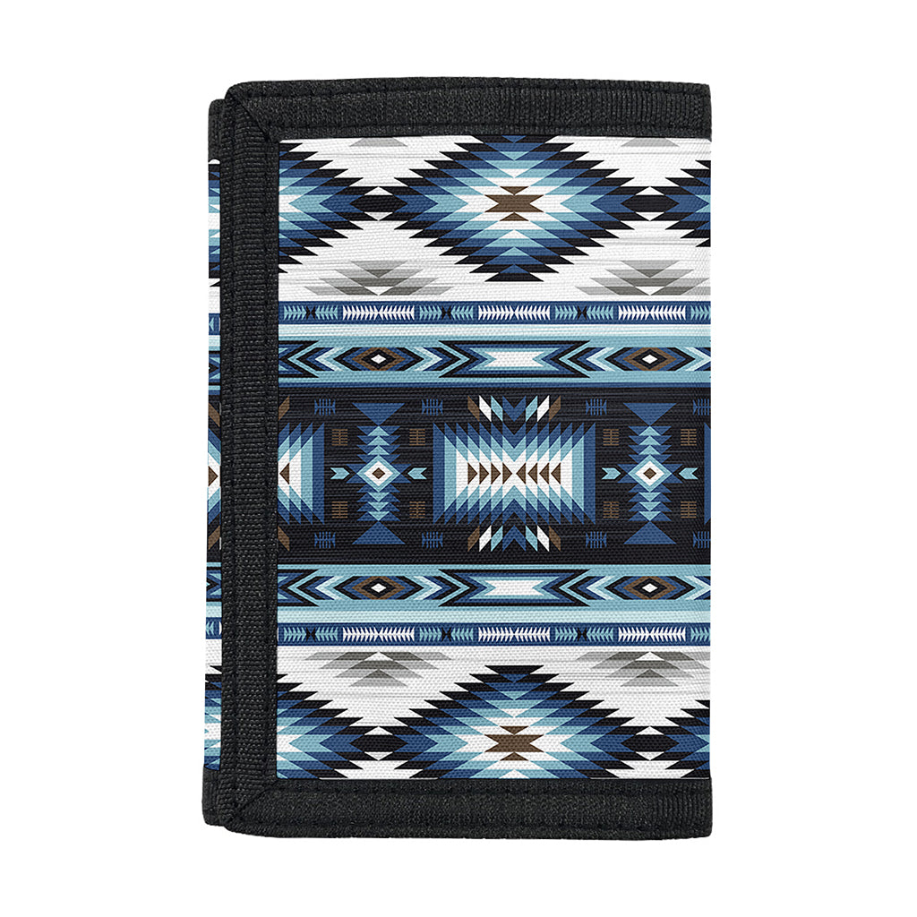 Blue Native Navajo Print Trifold Wallet