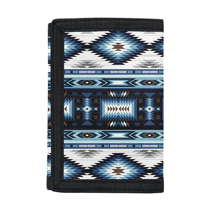 Blue Native Navajo Print Trifold Wallet