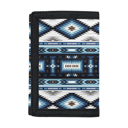 Blue Native Navajo Print Trifold Wallet