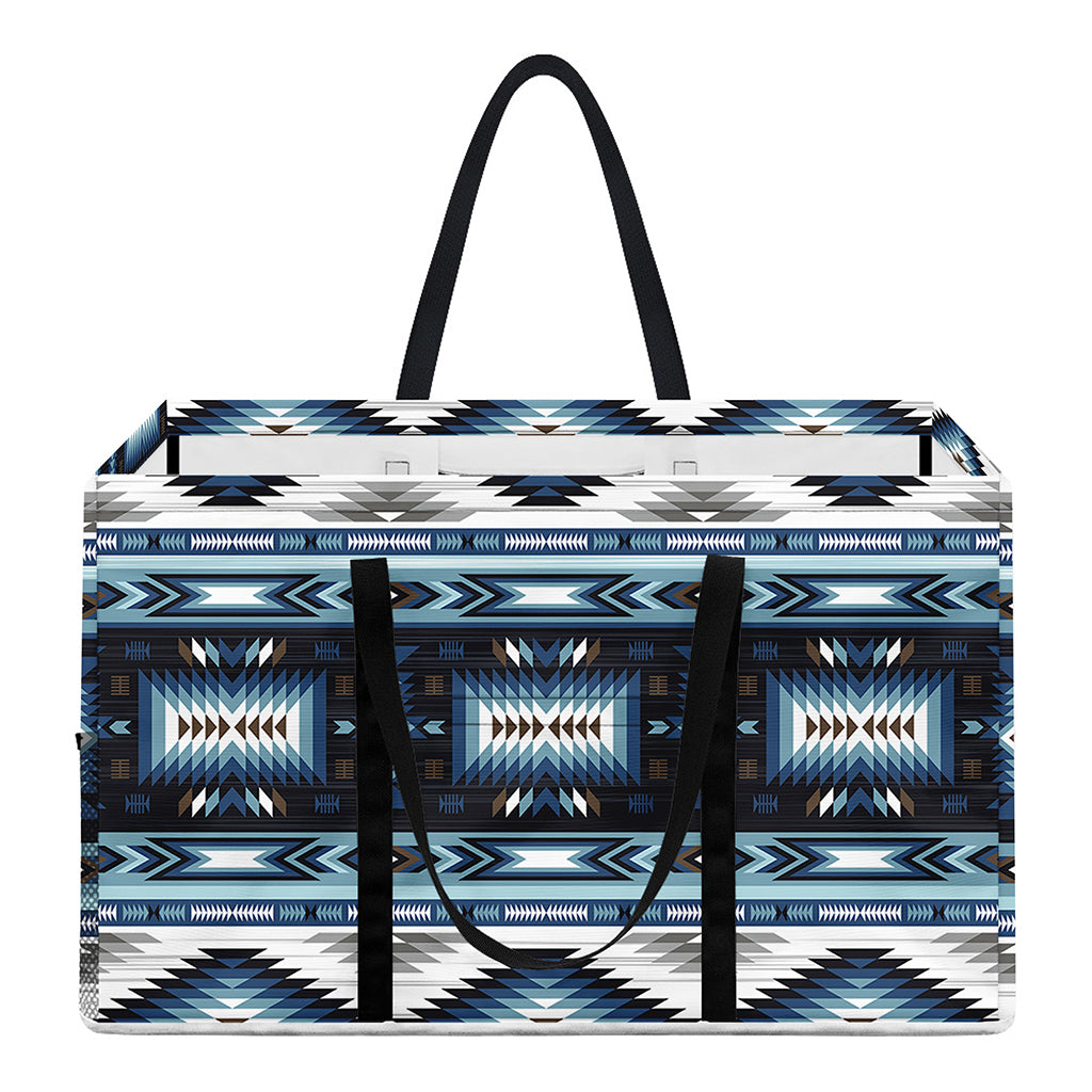 Blue Native Navajo Print Utility Tote Bag