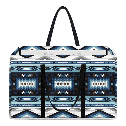 Blue Native Navajo Print Utility Tote Bag