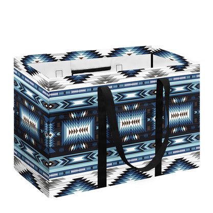 Blue Native Navajo Print Utility Tote Bag