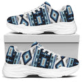 Blue Native Navajo Print White Chunky Shoes
