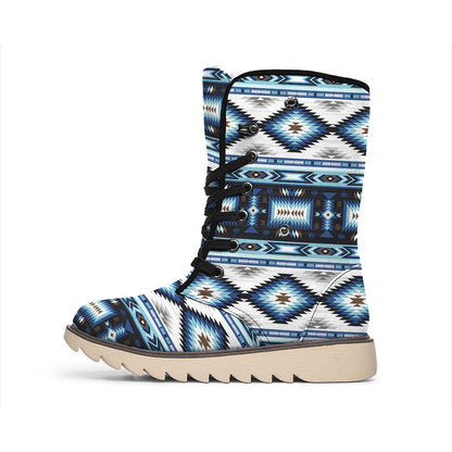 Blue Native Navajo Print Winter Boots