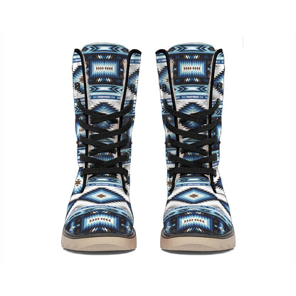 Blue Native Navajo Print Winter Boots