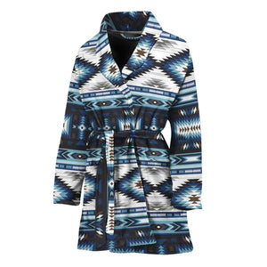 Blue Native Navajo Print Women's Bathrobe