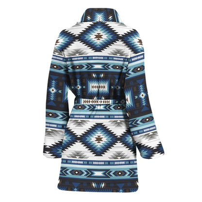 Blue Native Navajo Print Women's Bathrobe