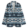 Blue Native Navajo Print Women's Cotton Blazer