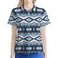 Blue Native Navajo Print Women's Polo Shirt