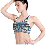 Blue Native Navajo Print Women's Sports Bra