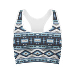 Blue Native Navajo Print Women's Sports Bra
