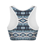 Blue Native Navajo Print Women's Sports Bra