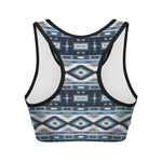 Blue Native Navajo Print Women's Sports Bra