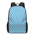Blue Neon Mermaid Scales Pattern Print 17 Inch Backpack
