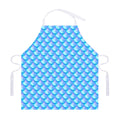 Blue Neon Mermaid Scales Pattern Print Adjustable Apron
