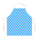 Blue Neon Mermaid Scales Pattern Print Adjustable Apron