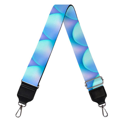 Blue Neon Mermaid Scales Pattern Print Bag Strap
