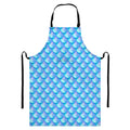Blue Neon Mermaid Scales Pattern Print Bib Apron With Pocket