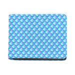 Blue Neon Mermaid Scales Pattern Print Bifold Wallet