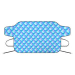 Blue Neon Mermaid Scales Pattern Print Car Windshield Snow Cover