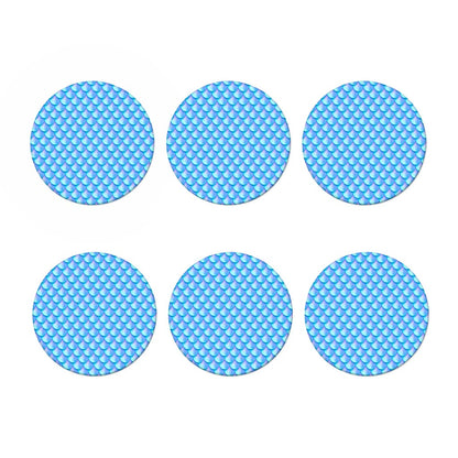 Blue Neon Mermaid Scales Pattern Print Coaster Set