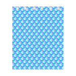 Blue Neon Mermaid Scales Pattern Print Curtain