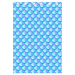 Blue Neon Mermaid Scales Pattern Print Curtain