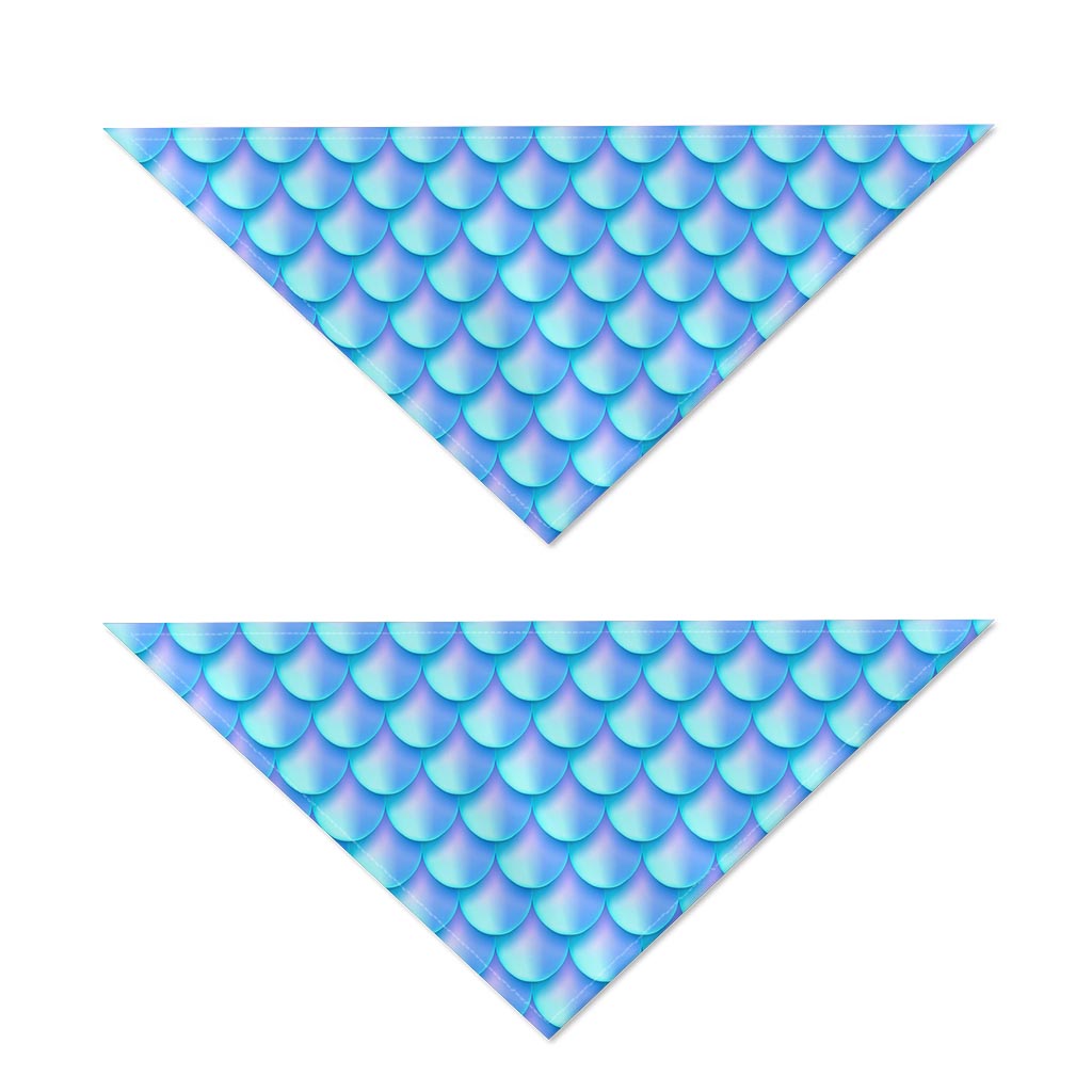 Blue Neon Mermaid Scales Pattern Print Dog Bandana